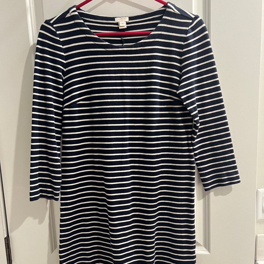 J. Crew Classic Striped Long Sleeve Dress